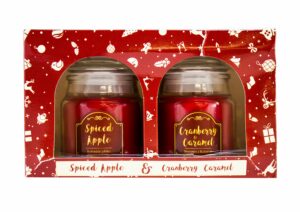 Arôme Vánoční vonná svíčka Spiced Apple + Cranberry & Caramel