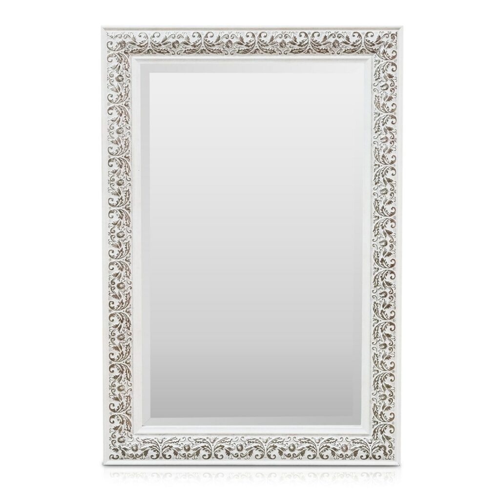 Casa Chic Stratford Nástěnné zrcadlo s dřevěným rámem obdélníkové 90 x 60 cm Vintage